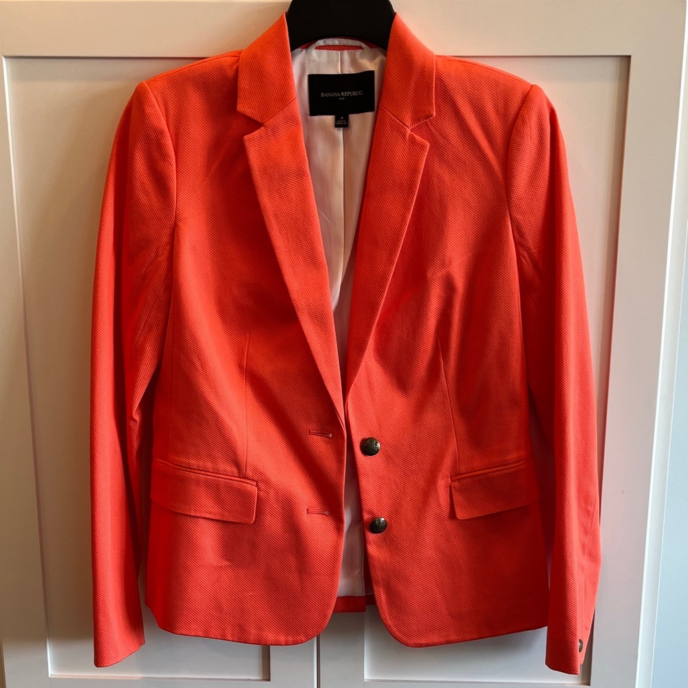 NWOT Banana Republic Women’s Orange Smoking Blazer Jacket